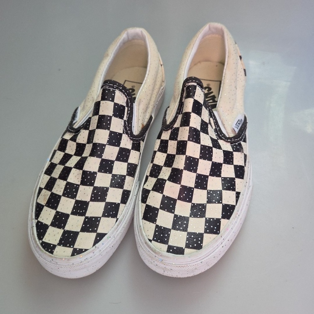 VANS‎ off the wall Sneaker Classic Slip-On Checkerboard glittter size 6 - Picture 2 of 5